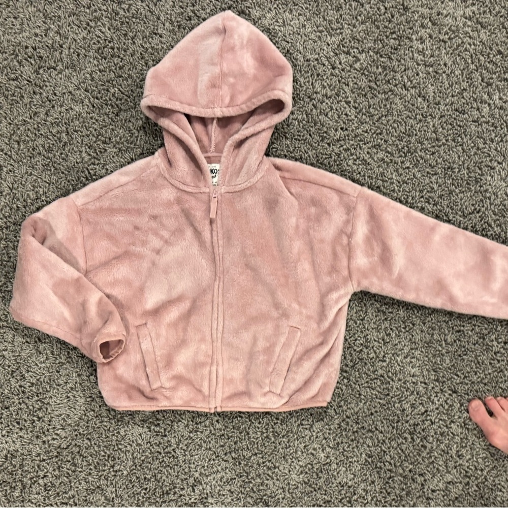 Girls OshKosh B'gosh light pink Blush Fleece zip up hoodie, size 10